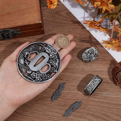 OLYCRAFT Samurai Sword Tsuba Set Samurai Sword Handguard Japanese Swords Accessories for Restoration Projects Cosplay Props - style: Dragon