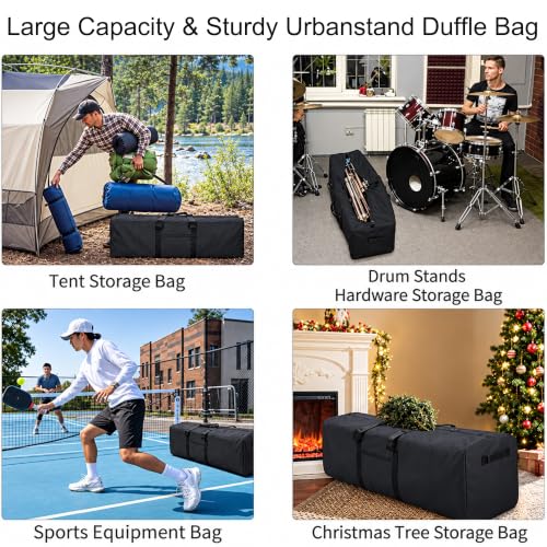 Urbanstand 48 Inch Travel Duffle Bag Extra Large Sport Equipment Duffel Bags with 2-way Lockable Zippers (Black) - color: Black, size: 48 Inch
