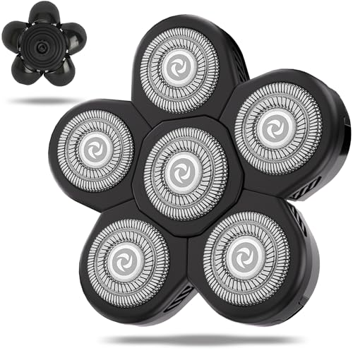Head Shaver Replacement Heads,Head Shaver Replacement Blades, Head Shavers for Bald Men,Head shavers for Men, Stainless Steel Rotary Blades for Electric Head Razor (black6) - color: Black6