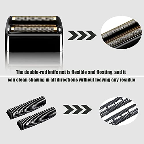 Shaver Replacement Foil & Cutters compatible with BaBylissPRO Double FXFS2(2PC Black) - color: 2PC Black