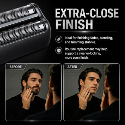 Replacement Double Foil Blade Compatible with BaBylissPRO UV-Double Shaver - color: Grey Double Foil-2 Pack