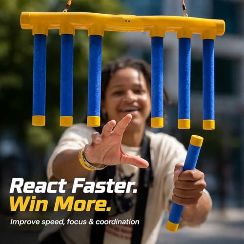 Reflex Challenge Drop Stick Game, Falling Sticks Reaction Time (Yellow)