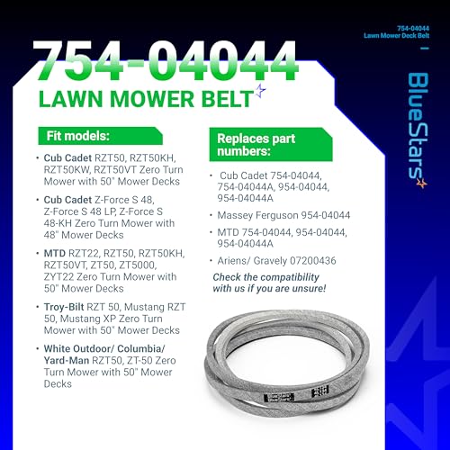 BlueStars 954-04044A 754-04044 Mower Deck Belt | Aramid Cord | 1/2" x 134" - size: 754-04044, style: Aramid Cord