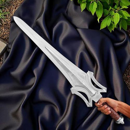 -Two Handed Cosplay LARP Long Viking Sword with Scabbard – Handmade Damascus Steel Blade – Full Tang Norse Style Props– Medieval Sword Replica for Collectors heeman Inspired (L-105cm)