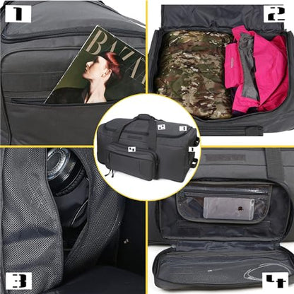 120L Travel Duffle Bag With Wheels Expandable Rolling Travel Bag for Men - color: Grey