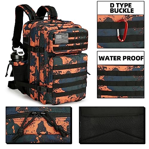 Military 45L Tactical Assault Backpack 3 day assault pack with Molle Waterproof backpack Rucksack for Tactical Backpacks - color: Marscamo