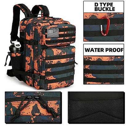 Military 45L Tactical Assault Backpack 3 day assault pack with Molle Waterproof backpack Rucksack for Tactical Backpacks - color: Marscamo