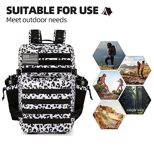Military 45L Tactical Assault Backpack 3 day assault pack with Molle Waterproof backpack Rucksack for Tactical Backpacks - color: Whiteleopard