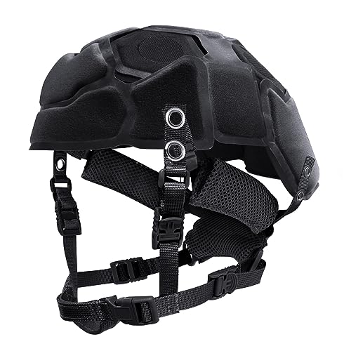 Tactical Helmet Pads and Helmet Chin Strap Replacement Adjustable for Tactical Fast MICH ACH Bump FMA EXF Helmet Replacement Accessories Kit - color: black