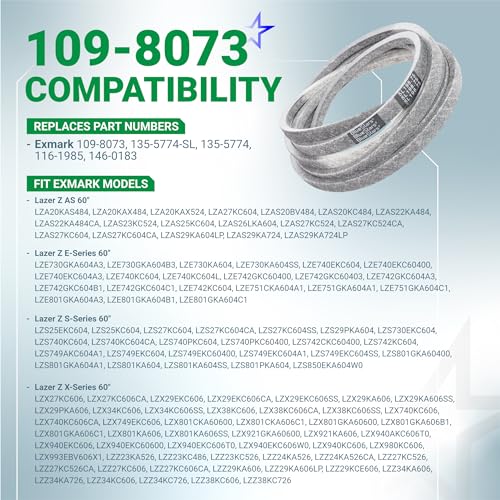 BlueStars 109-8073 Deck Belt | Aramid Cord | 5/8 x 198.75 - size: 109-8073, style: Aramid Cord