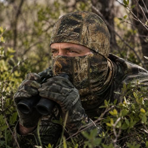 Lightweight Hunting Balaclava Camo Face Mask with Mesh Panel - color: Misty Thicket