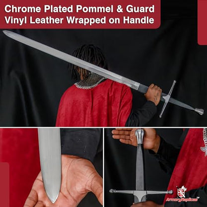 Armory Replicas™ - William Wallace Medieval Swords Collection - Deluxe Claymore Variations with Sheath - Stainless Steel Blade, Leather-Covered Handle - Inspired by Braveheart - style: Two-Handed