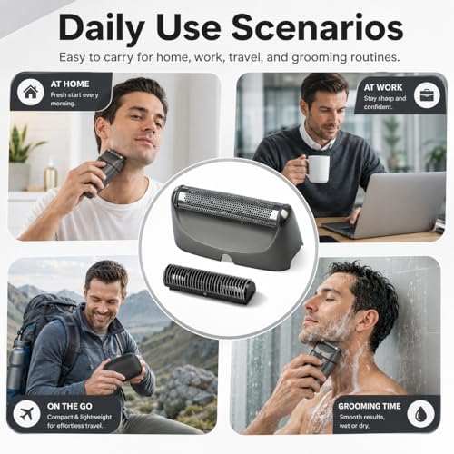 Replacement Foil Blade Compatible with BaBylissPRO UV Metal Single Shaver - color: Grey-2 Packs