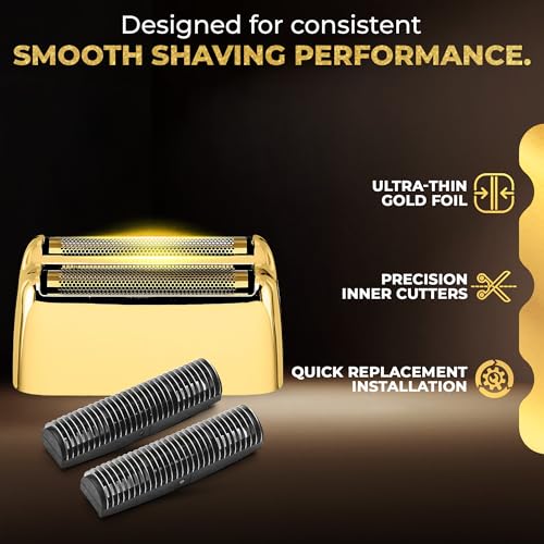 2 Pack Shaver Replacement Foil Compatible with Babyl*ss FXFS2G/FXFS2 - color: 2pack Gold