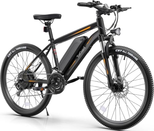 TotGuard Electric Bike, 27.5" Electric Bike for Adults 500W Motor Ebike Adult Electric Bicycles Electric Mountain Bike,48V 499WH Removable Battery,21S Gears,Lockable Suspension Fork - color: Orange