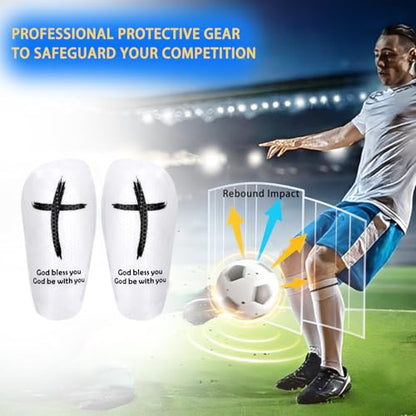 TOMIYO Soccer Shin Guards with Socks Kids 10-12 Calf Protective Equipment - color: White, size: Large