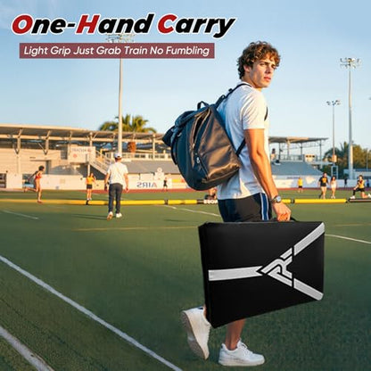 Martial Arts Kicking Shield Pad for Muay Thai, Taekwondo Football, Basketball, Hockey Training - Denser Foam, High-Density PU Leather Cover - color: Black Pad Pro