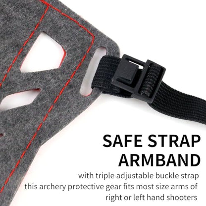 11.2in Long/6.7in Short Armguard Professional Competition Archery Bow Range with 4-Strap/2-Strap Buckles Shooting Practice Guard Nylon Carbon Forearm Protector Arm Guard - size: Red Short