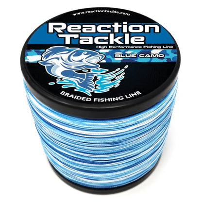 Reaction Tackle Braided Fishing Line, Pro Grade Braid, Fresh and Saltwater - color: Blue Camouflage, size: 6 Lb (300 Yards)