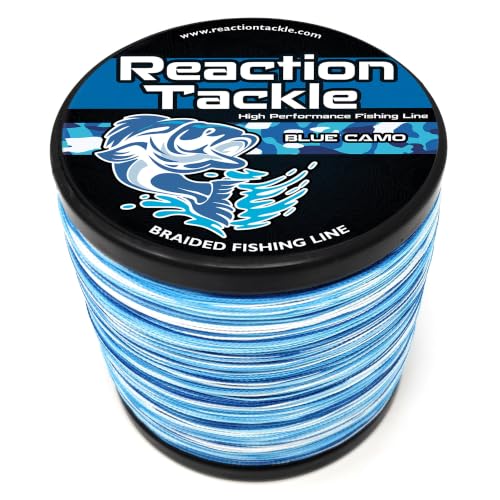Reaction Tackle Braided Fishing Line, Pro Grade Braid, Fresh and Saltwater - color: Blue Camouflage, size: 6 Lb (300 Yards)