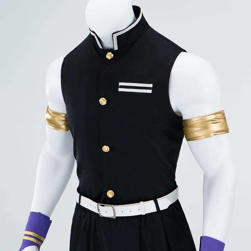 Men Cosplay Anime Movie Costumes Black Team Uniform with Gloves Full Set For Halloween Party - size: XX-Large