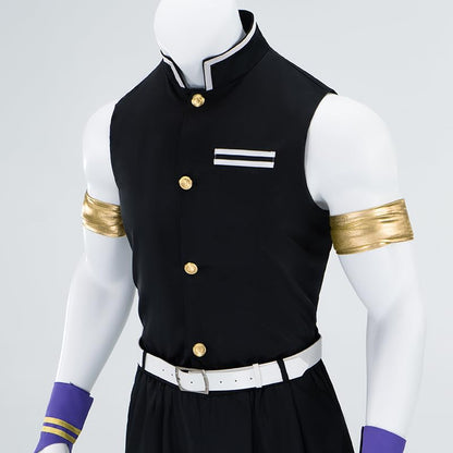 Men Cosplay Anime Movie Costumes Black Team Uniform with Gloves Full Set For Halloween Party - size: XX-Large