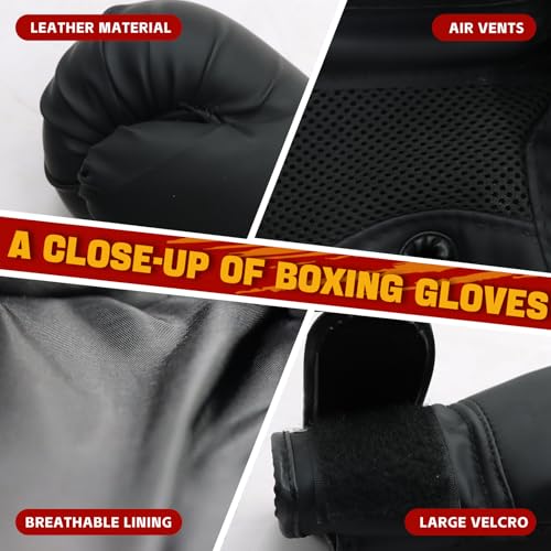12pcs Boxing Headgear, guantes de boxeo,Mouth Guards& Hand Wraps Boxing Equipment Set - PU Leather Boxing Protective Gear for Training, Sparring & MMA，Boxing Gloves - size: 12oz