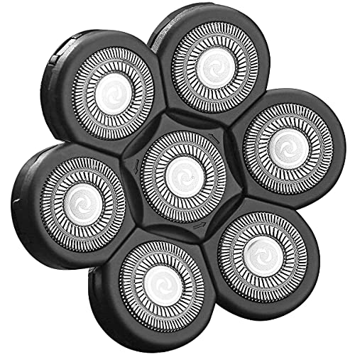 Universal 7 Blades Head Shaver Replacement Heads for Mainstream Shaver Brands, Eelectric Shaver Replacement Replacement Blades (7D Black) - color: 7d Black