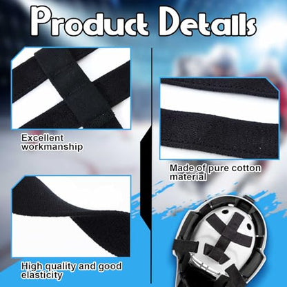 5 Point Goalie Mask Strap Harness, Hockey Helmet Repair Kit - color: Black