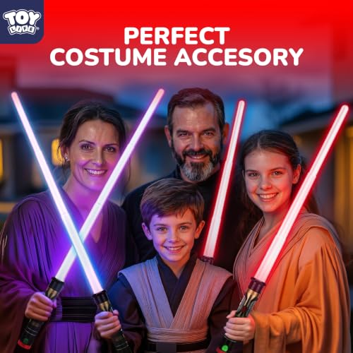 TOY Life Light Up Saber - 4 Pack Lightup Saber, Telescopic Extendable & Collapsable, LED Light Sword Set with Motion Sensitive FX Sound, Light Up Sword for Kids Adults - style: 4-Pack