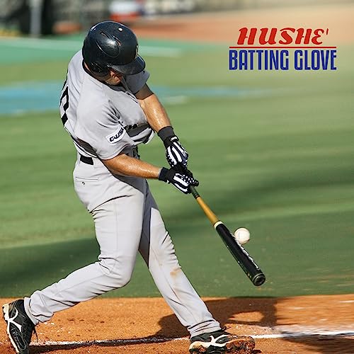 Hushe' American Flag Batting Gloves & Softball Gloves USA Flag Baseball Batting Gloves Youth Kids Baseball Batting Glove for Youth Men Adult & Unisex. - color: Black Eagle, size: Youth Medium