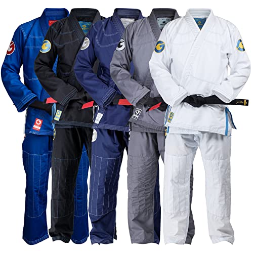 Gold BJJ Aeroweave Jiu Jitsu Gi - Ultra Lightweight BJJ Gi - Preshrunk Brazilian Jiu Jitsu Uniform for Men - color: White, size: A3