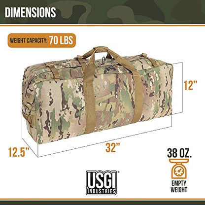 USGI Industries Military Style Deployment Duffel Bag for Camping, Hiking & Travel - color: OCP
