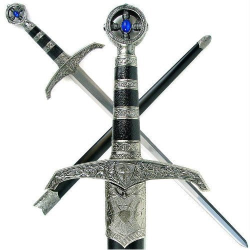 Ace Martial Arts Supply 36" Medieval Knight Arming Sword with Scabbard – Unsharpened Stainless Steel for Cosplay & Display - color: Robin Hood