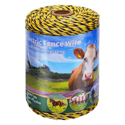 700ft Electric Fence Polywire, 9-Strand Stainless Steel Rope for Livestock - size: 700 Feet