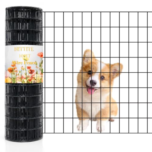 Black PVC Coated Welded Wire Fencing, 60in High x 100ft Long, 2 inch x 3 inch 16GA 2/3/4/5/6 Ft Tall Welded Wire Fence Rolls, Black Metal Garden Fence Wire Roll Garden Fencing for Yard - color: Black, size: 2"x3" 16GA 60" x 100'