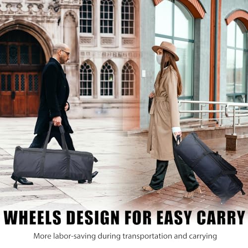 EASTROCK Drum Hardware Bag with Wheels Drum Stand Accessory Bag,Black - color: black, size: with Wheels