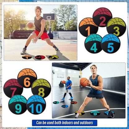 Qilery 20 Pcs Basketball Training 9 Inch Spots, Anti-Slip Court Marking Kit