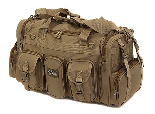 Mens Large 22" Inch Tan Duffel Duffle Military Molle Tactical Gear Shoulder Strap Travel Bag