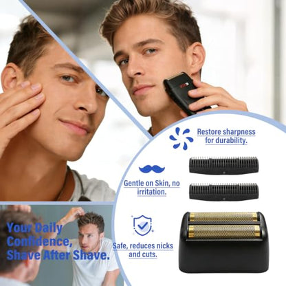 Replacement Head and Blades Compatible with BaByliss Pro FX3 Foil Shaver - color: Black 2 Pack