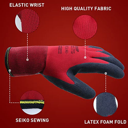 LOCCEF 2 Pairs Winter Work Gloves Men Women, Thermal Freezer Gloves - size: Large (Pack of 2)
