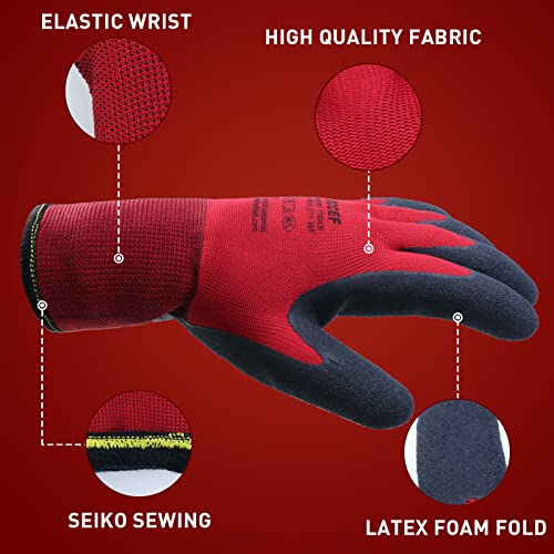 LOCCEF 2 Pairs Winter Work Gloves Men Women, Thermal Freezer Gloves - size: X-Large