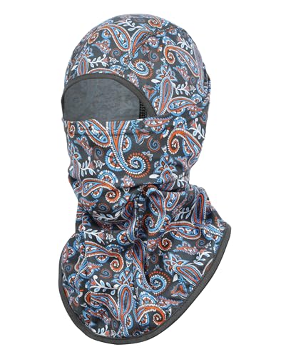 BOCOMAL FR Balaclava with Face Mask Flame Resistant 5.5oz Lightweight 100%C - color: Paisley Gray 1032