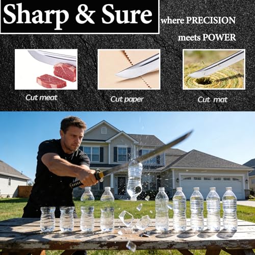 Handmade Sharp Katana, Traditional Clay Tempered 1060/9260/T10 Steel, Full Tang Real Katana Sword, Authentic Japanese Craft Samurai Sword - color: White