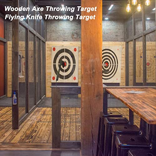 Heavy Wooden Axe Throwing Target & Flying Knife Throwing Target with Handles