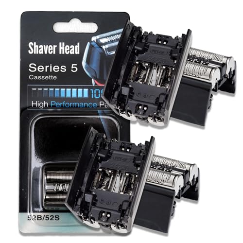 2Pack 52B Replacement Head Compatible with Braun Series 5 Electric Shaver - color: black