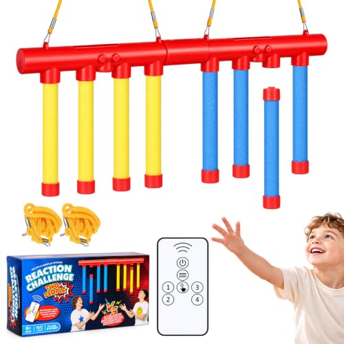 Reflex Drop Sticks Game - 3 Speeds Solo/Dual Play, Reaction Toy for Party