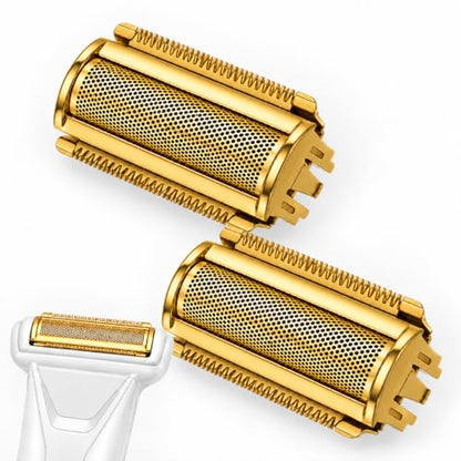 Replacement Foil Blade Compatible with MANSCAPED The Lawn Mower Electric 5.0 Ultra Hair Trimmer,Replacement Clipper Blades Groin Hair Foil Shaver Head for Close Body Hair Grooming(2 PACK GOLD) - color: GOLD/2 Pcs