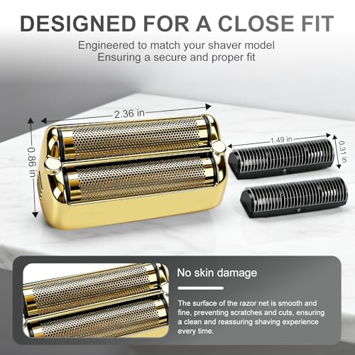 Foil & Cutter Replacement Compatible with BaBylissPRO FXONE, Gold, 2 Pack - color: Gold