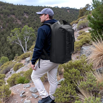Haimont Large Waterproof Roll Top Dry Backpack 60L, Black - color: Black, size: 60L